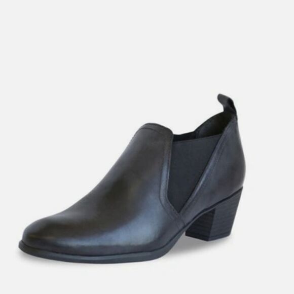 New Munro Jessie Bootie Black Leather comfortable heeled boots Jackson size 10 - Picture 2 of 6